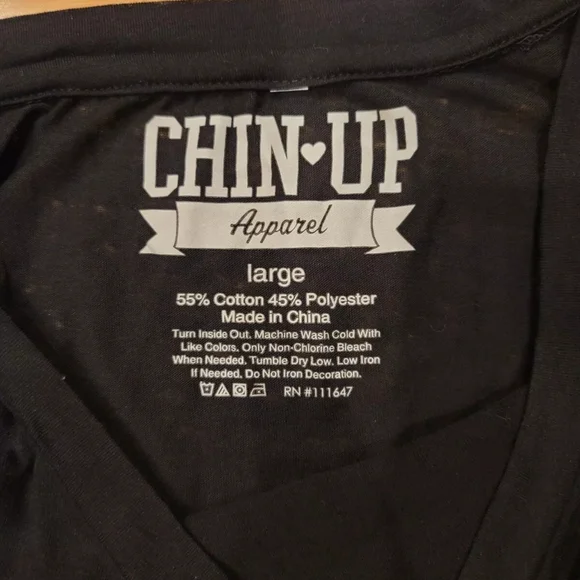 Chin up apparel Shopping is my Cardio black lightweight casual shirt top L - Picture 9 of 10